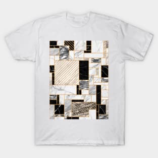 Random Pattern - Black and White Marble T-Shirt